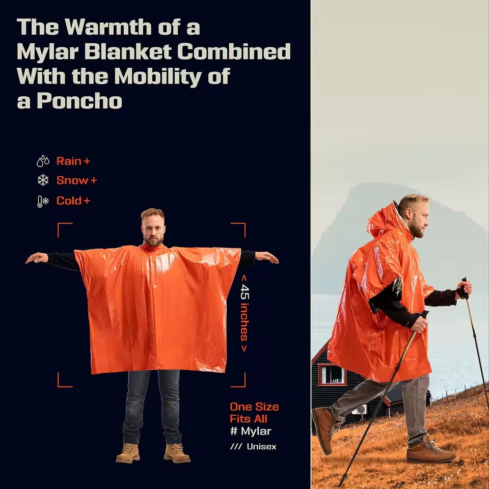 Emergency Survival Rain Hot Po - Survival Blanket Reflective 评论和价格