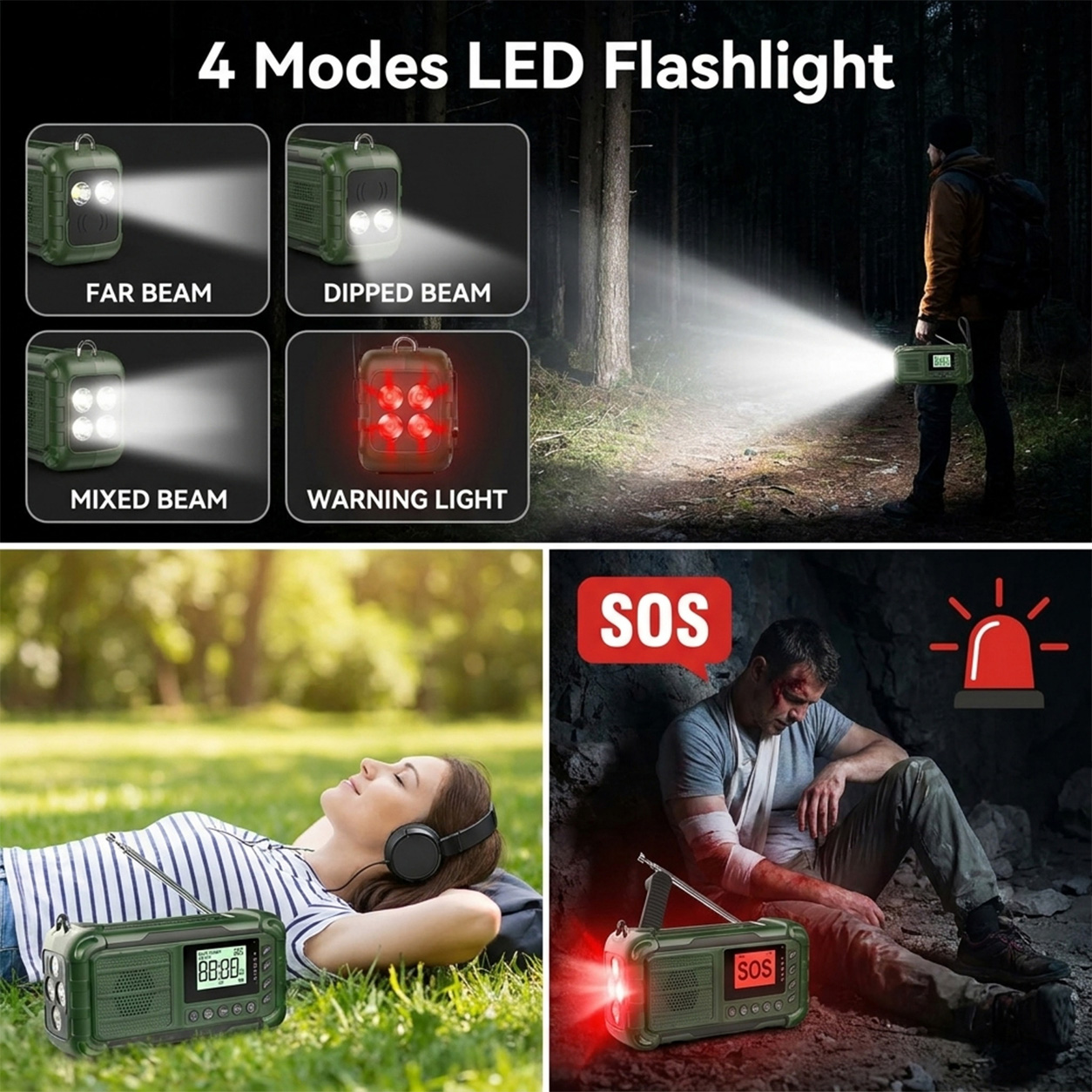 Hand Crank Solar AM FM DAB Wea - Solar Emergency Charger 评论和价格